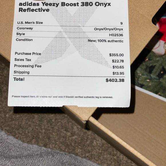 Yeezy Boost 380 Onyx Reflective size 9 - Picture 8 of 10